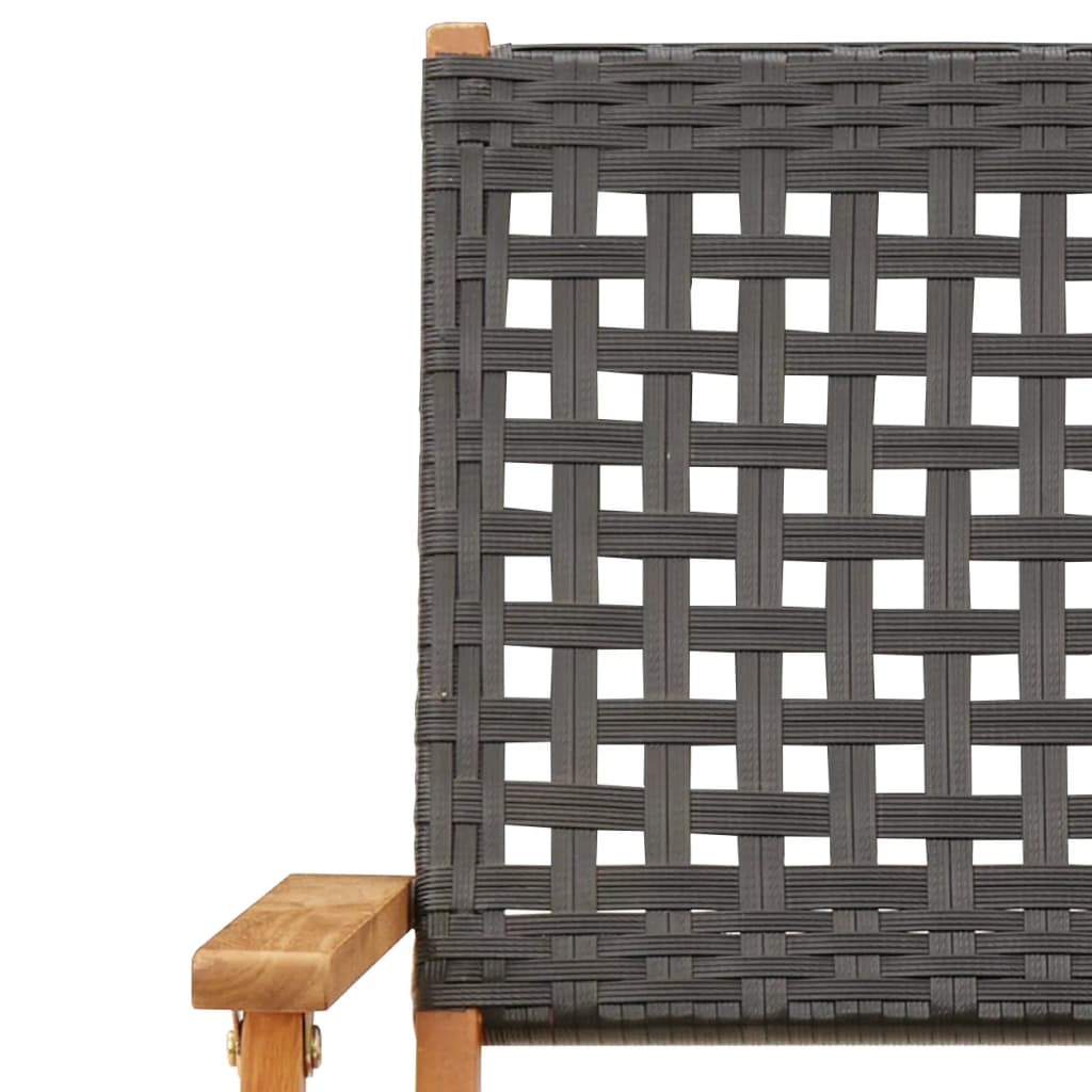 Bistro Set | Black, Brown | Solid acacia wood, PE rattan | Standard