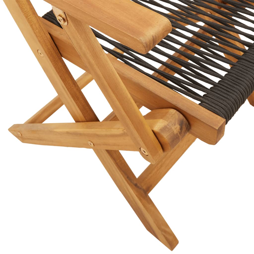 Bistro Set | Black and Natural Wood | Solid Acacia wood and Polypropylene