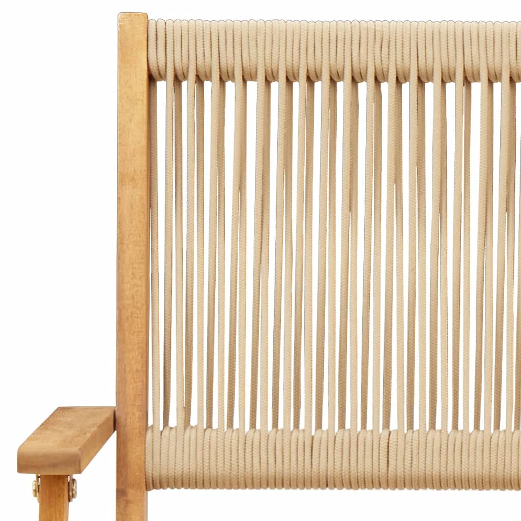 Bistro Set | Beige | Solid Acacia Wood and Polypropylene | 2-seater