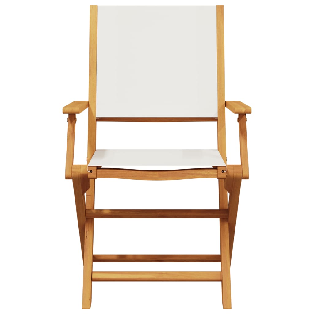 Bistro Set | Cream White | Solid acacia wood, Fabric (100% polyester)