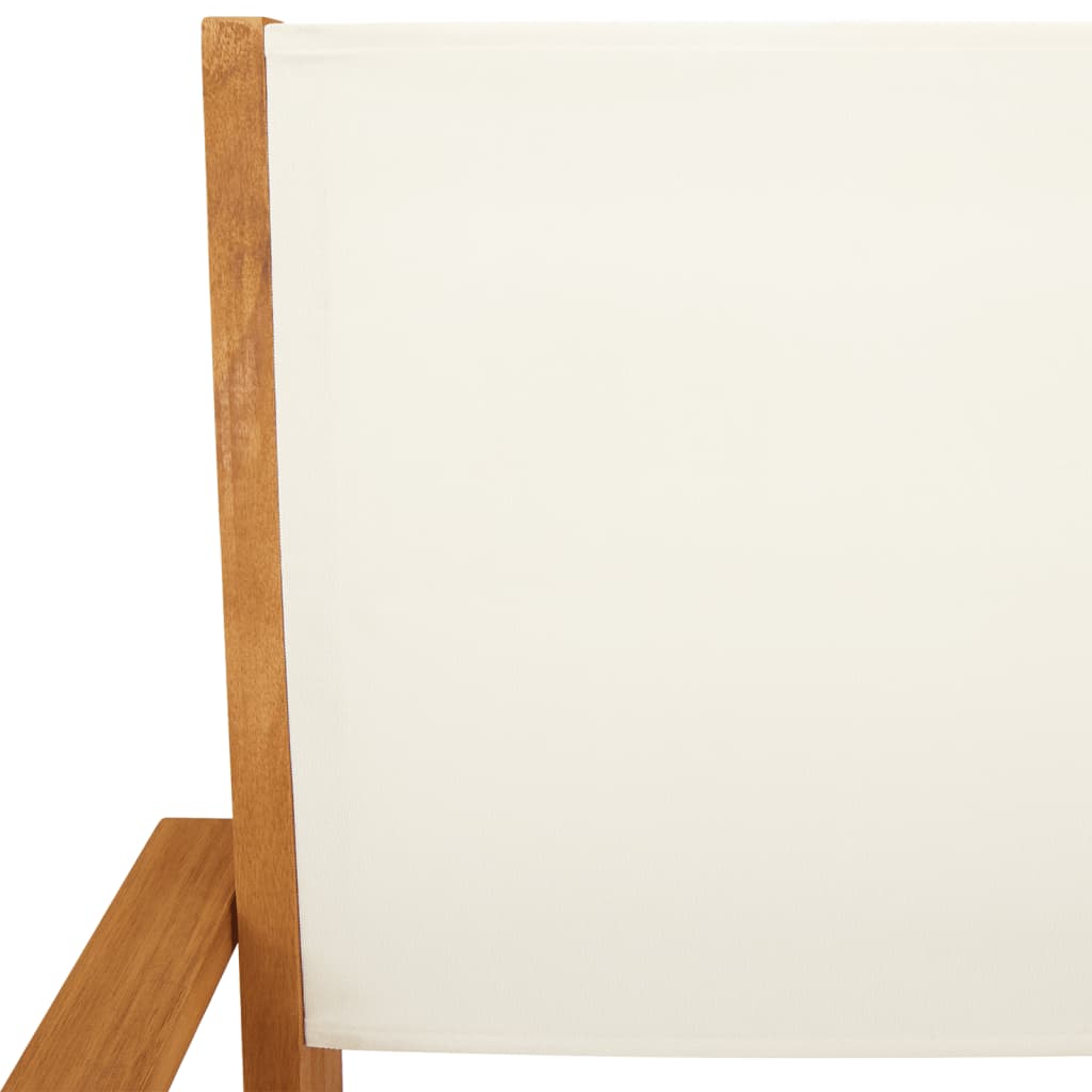 Bistro Set | Cream White | Solid acacia wood, Fabric (100% polyester)