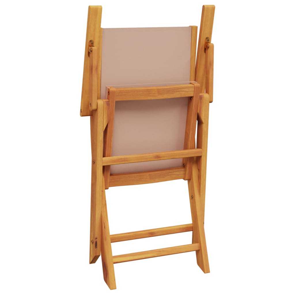 Bistro Set | Taupe | Solid acacia wood | Medium | Foldable | Bistro Set
