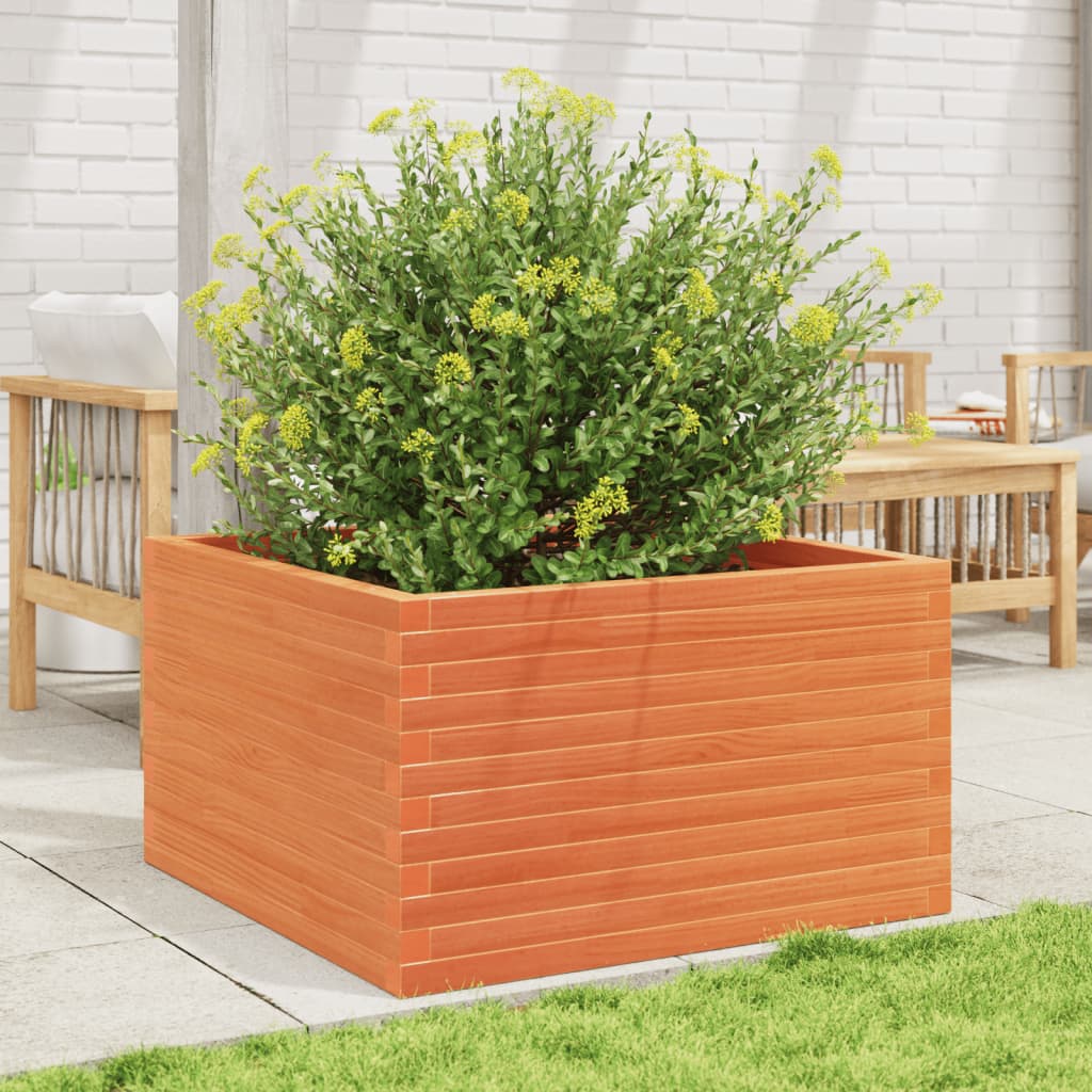 vidaXL Garden Planter Wax Brown 80x80x46 cm Solid Wood Pine