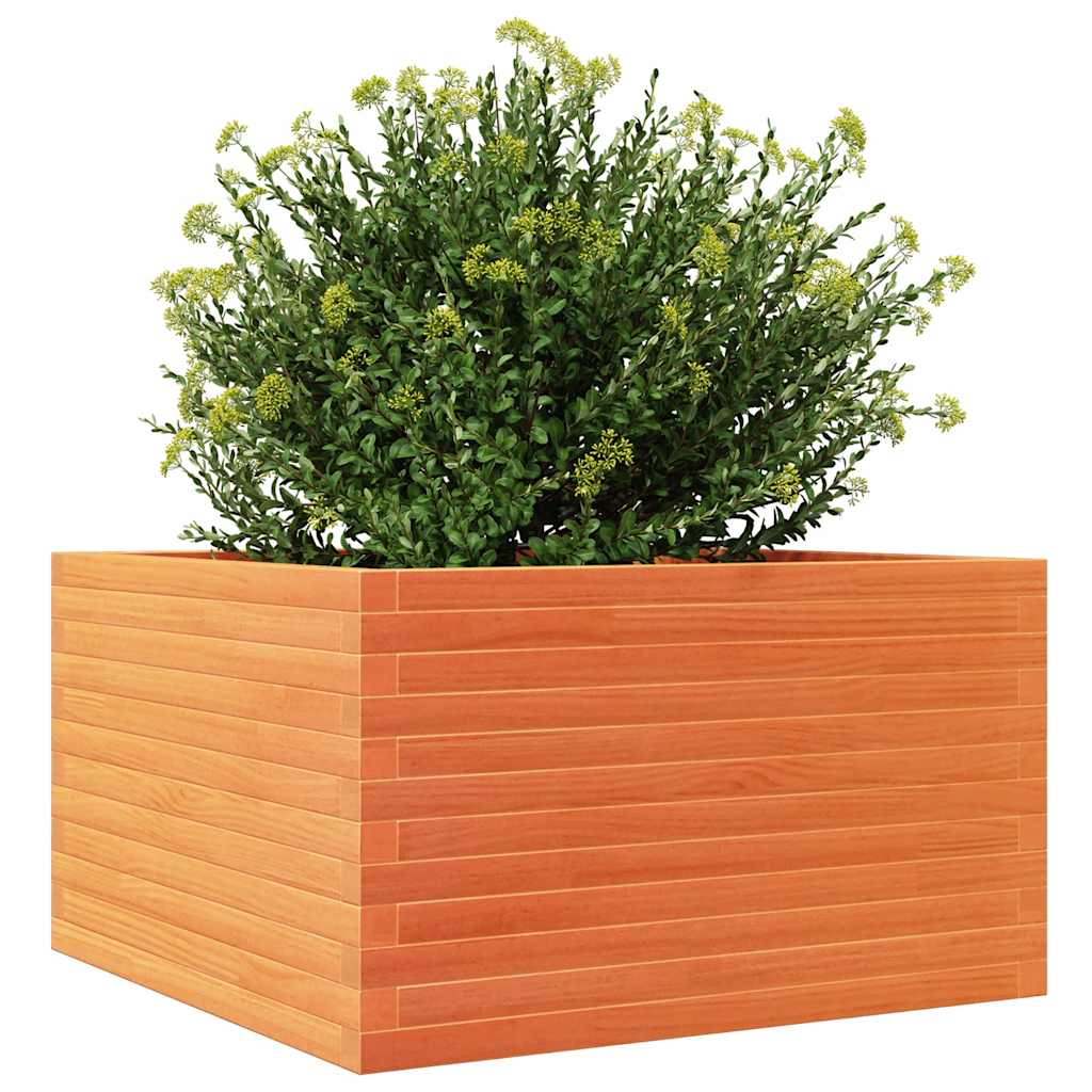 vidaXL Garden Planter Wax Brown 80x80x46 cm Solid Wood Pine