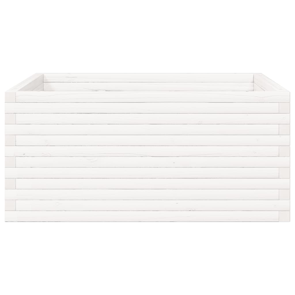 vidaXL Garden Planter White 100x100x46 cm Solid Wood Pine