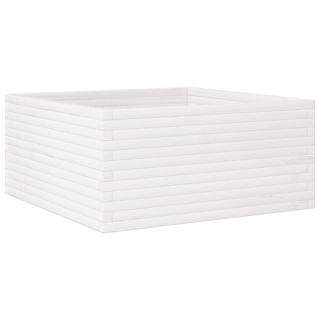 vidaXL Garden Planter White 100x100x46 cm Solid Wood Pine