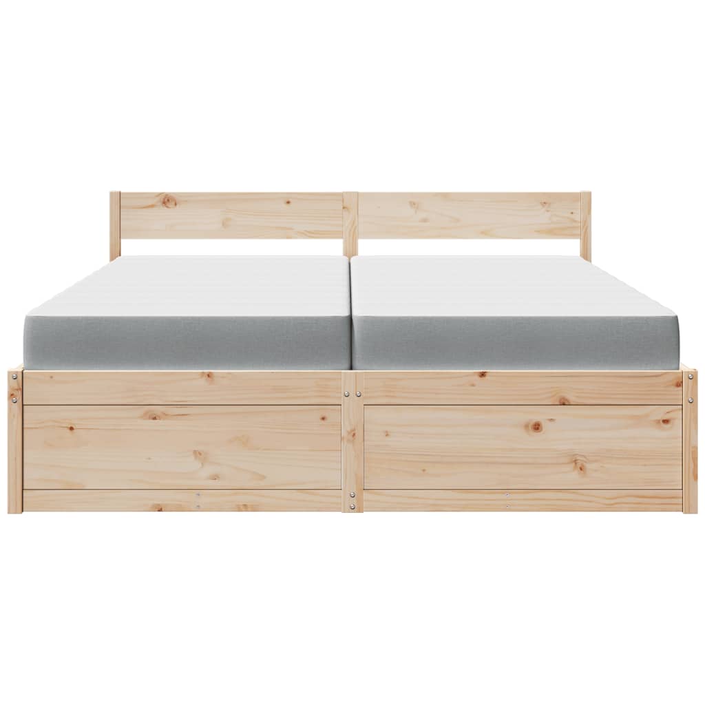 vidaXL Bed with Drawers and Mattress 200x200 cm Solid Wood Pine