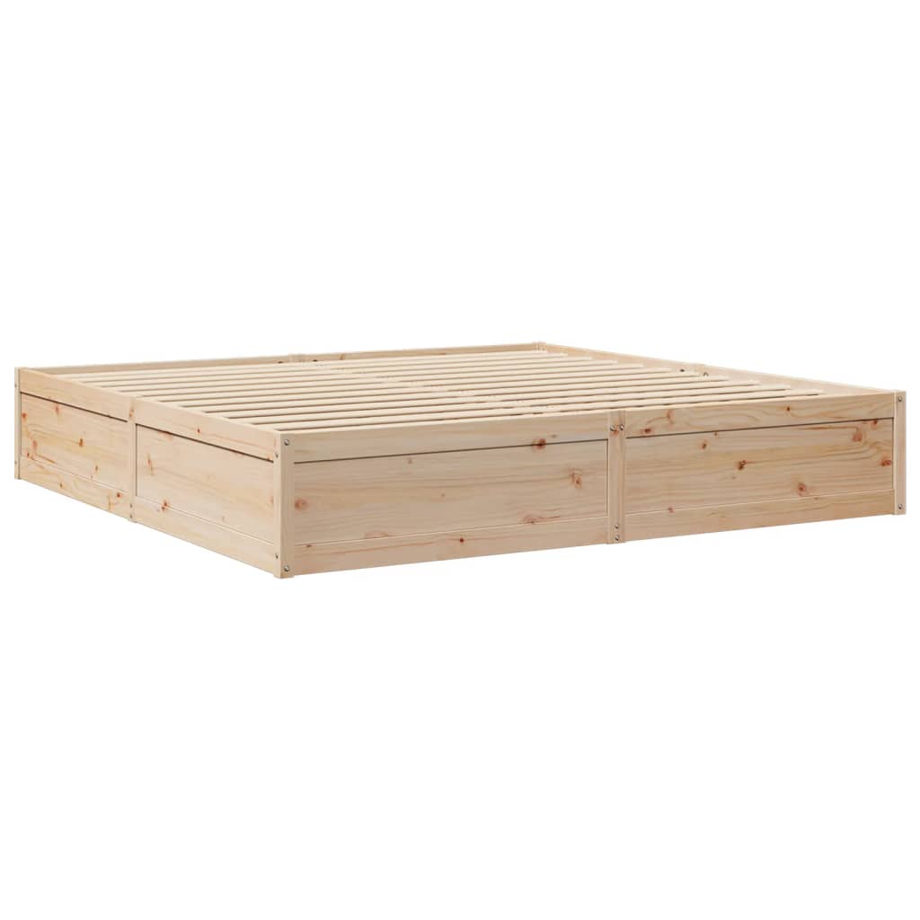 vidaXL Bed with Mattress 200x200 cm Solid Wood Pine