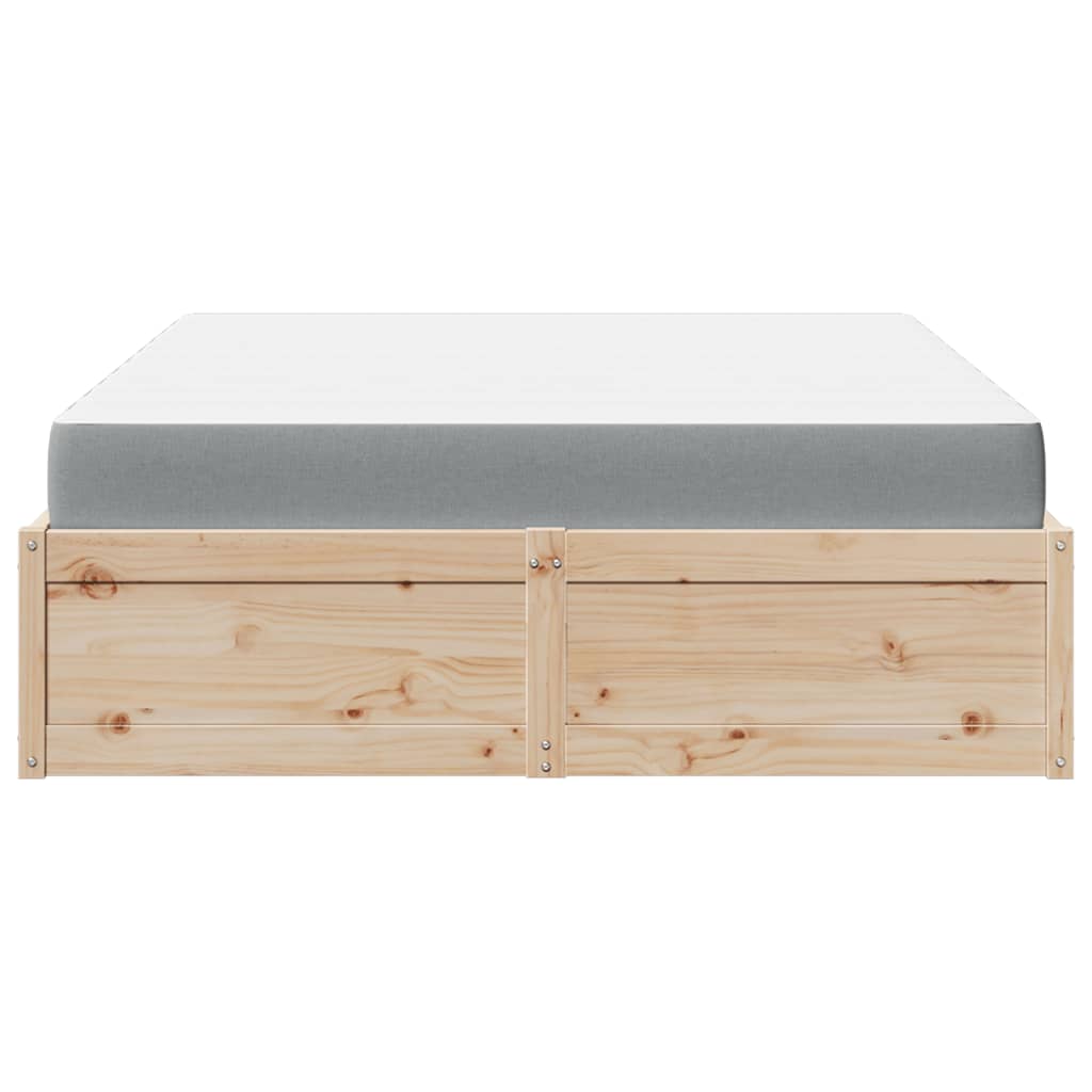 vidaXL Bed with Mattress 160x200 cm Solid Wood Pine