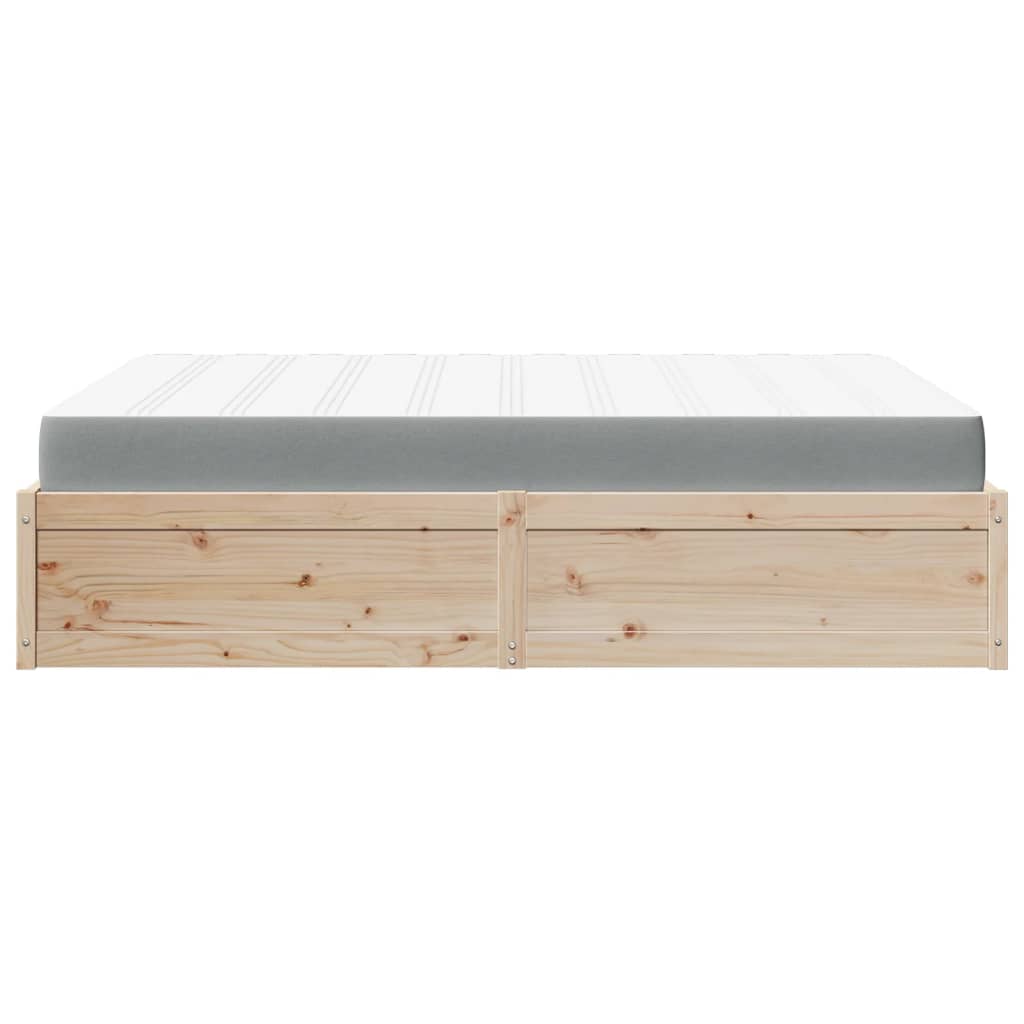 vidaXL Bed with Mattress 160x200 cm Solid Wood Pine