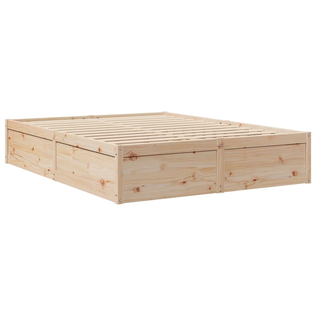 vidaXL Bed with Mattress 160x200 cm Solid Wood Pine