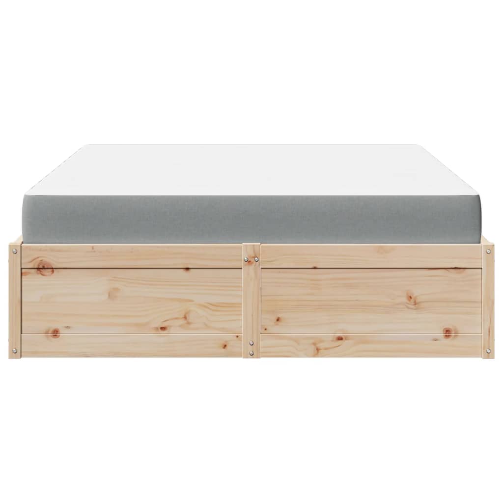 vidaXL Bed with Mattress 140x200 cm Solid Wood Pine