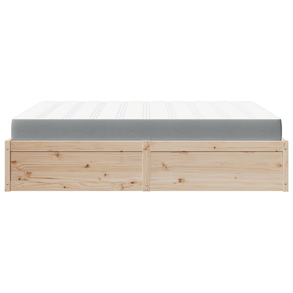 vidaXL Bed with Mattress 140x200 cm Solid Wood Pine