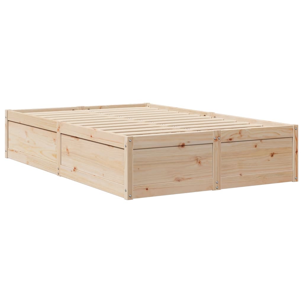 vidaXL Bed with Mattress 120x200 cm Solid Wood Pine