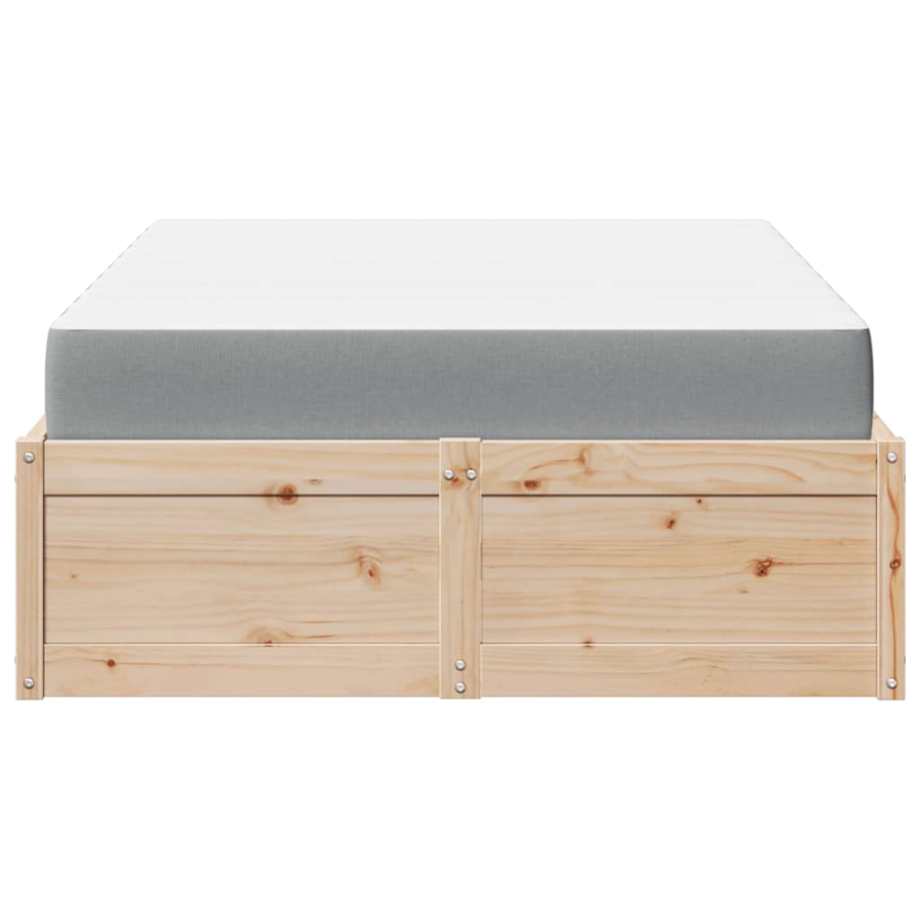 vidaXL Bed with Mattress 120x200 cm Solid Wood Pine