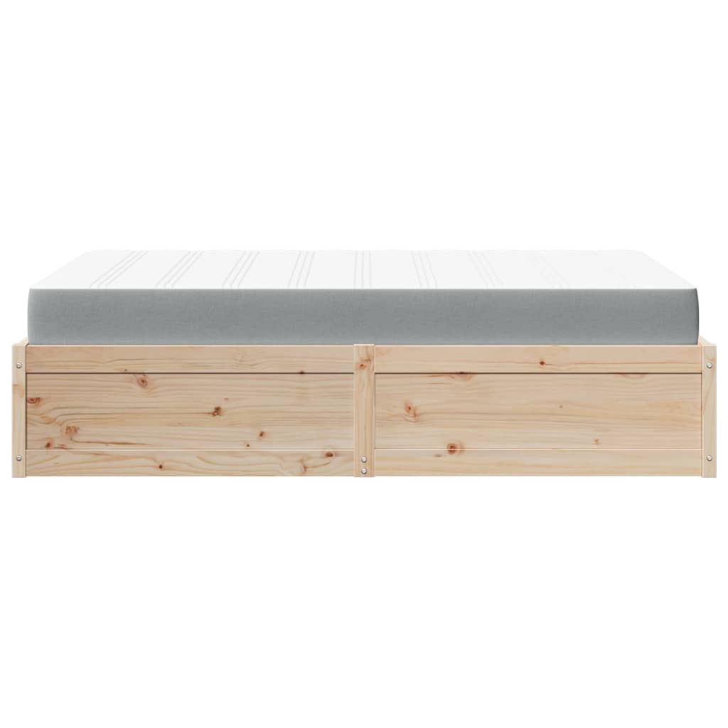 vidaXL Bed with Mattress 120x200 cm Solid Wood Pine