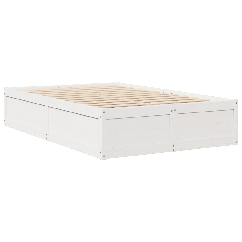 vidaXL Bed with Mattress White 120x200 cm Solid Wood Pine