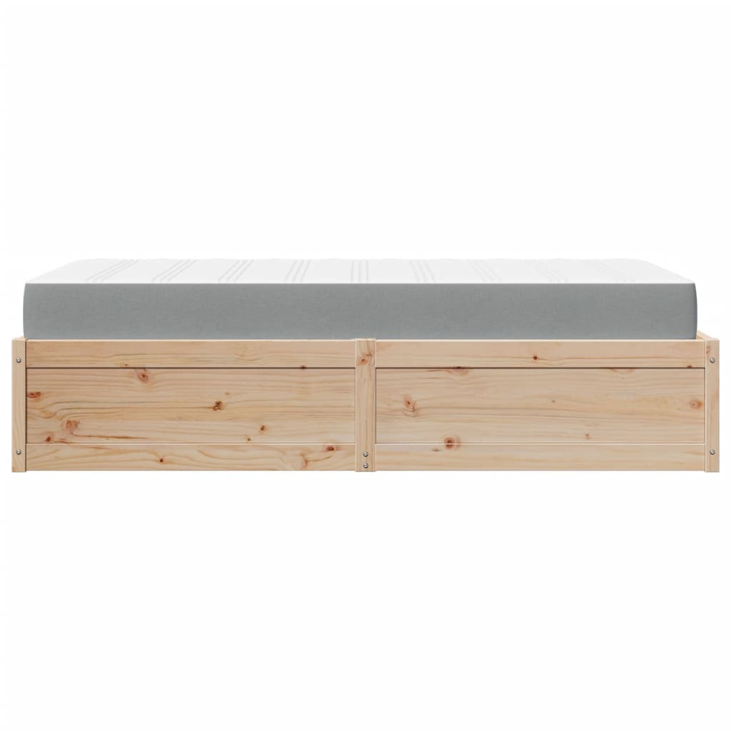 vidaXL Bed with Mattress 90x200 cm Solid Wood Pine