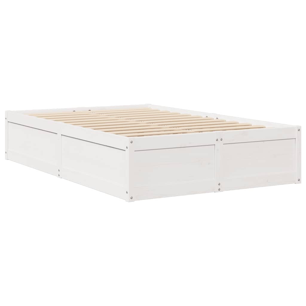 vidaXL Bed with Mattress White 140x190 cm Solid Wood Pine