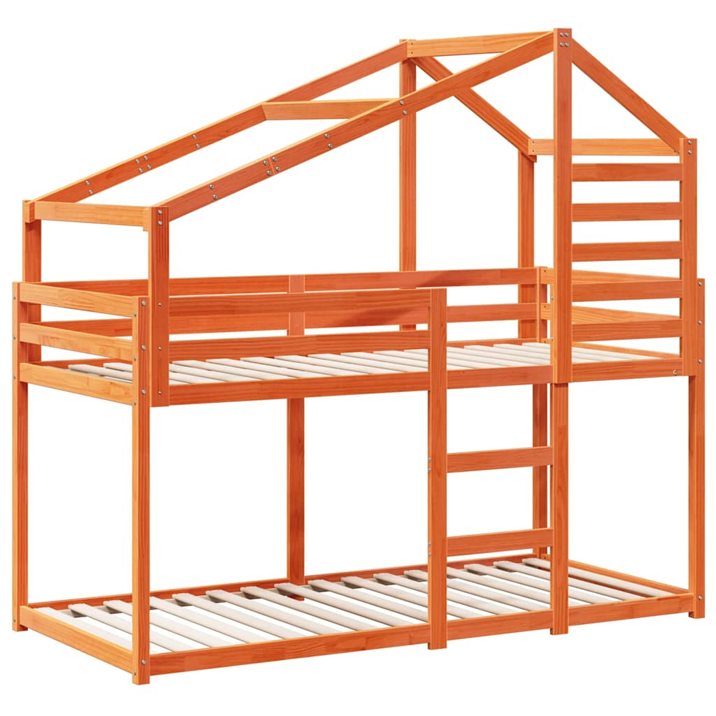 Bunk Bed without Mattress Wax Brown 80x200 cm Solid Wood Pine