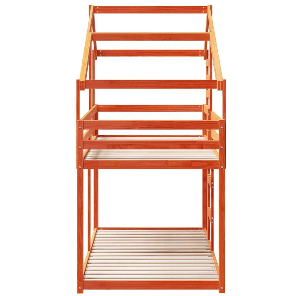 Bunk Bed without Mattress Wax Brown 80x200 cm Solid Wood Pine