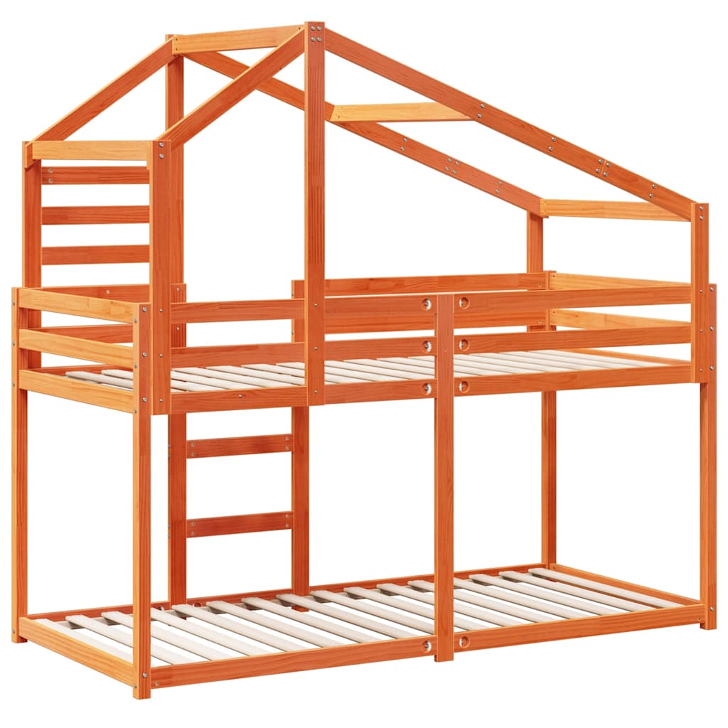 Bunk Bed without Mattress Wax Brown 80x200 cm Solid Wood Pine