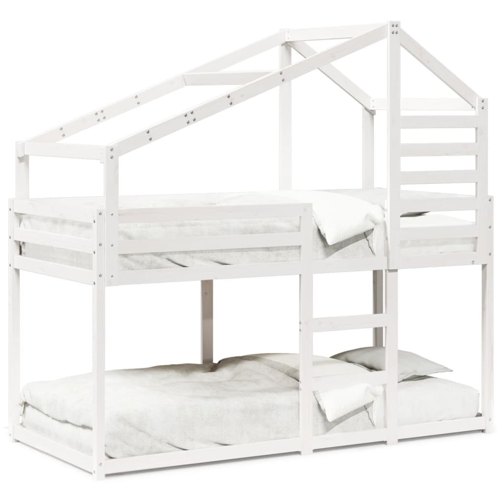 vidaXL Bunk Bed without Mattress White 90x200 cm Solid Wood Pine