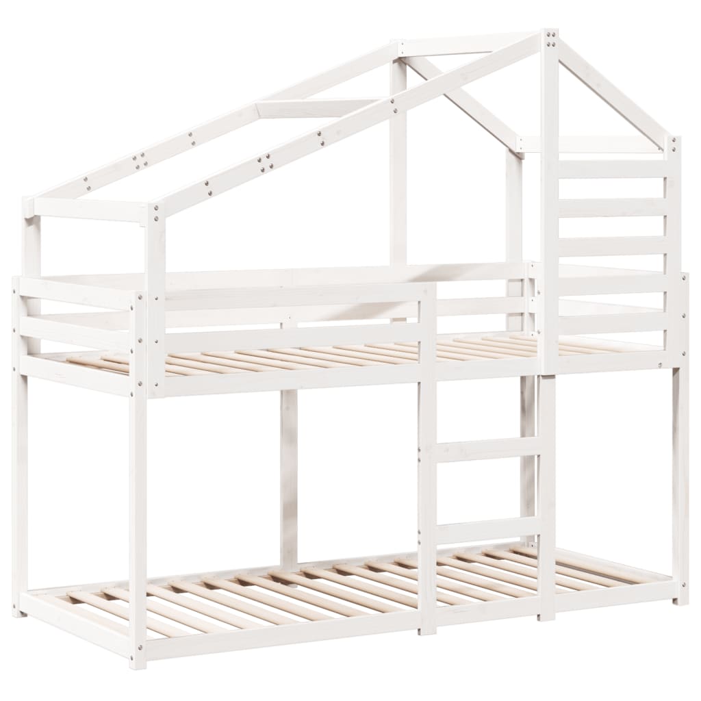 vidaXL Bunk Bed without Mattress White 90x200 cm Solid Wood Pine