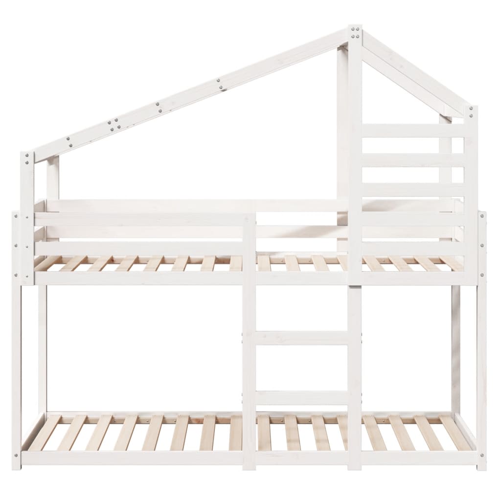 vidaXL Bunk Bed without Mattress White 90x200 cm Solid Wood Pine