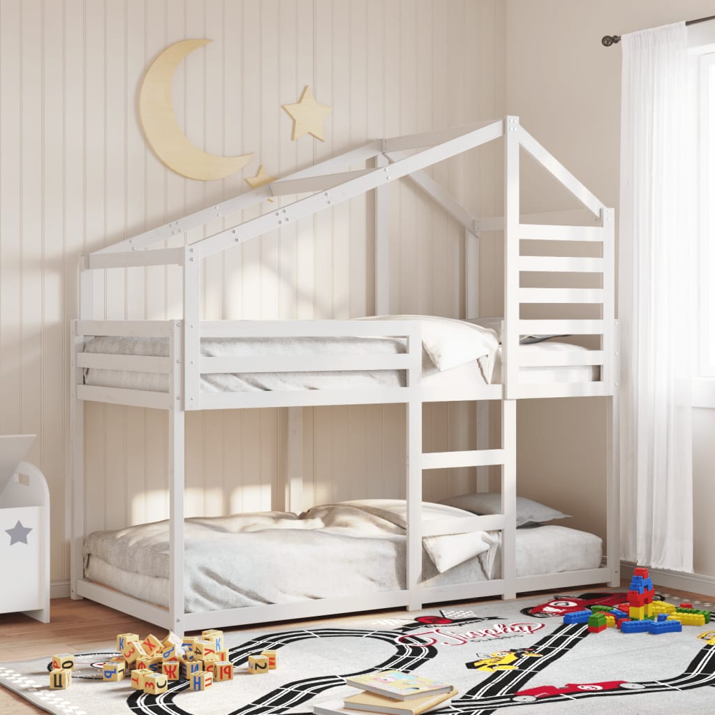 vidaXL Bunk Bed without Mattress White 90x200 cm Solid Wood Pine