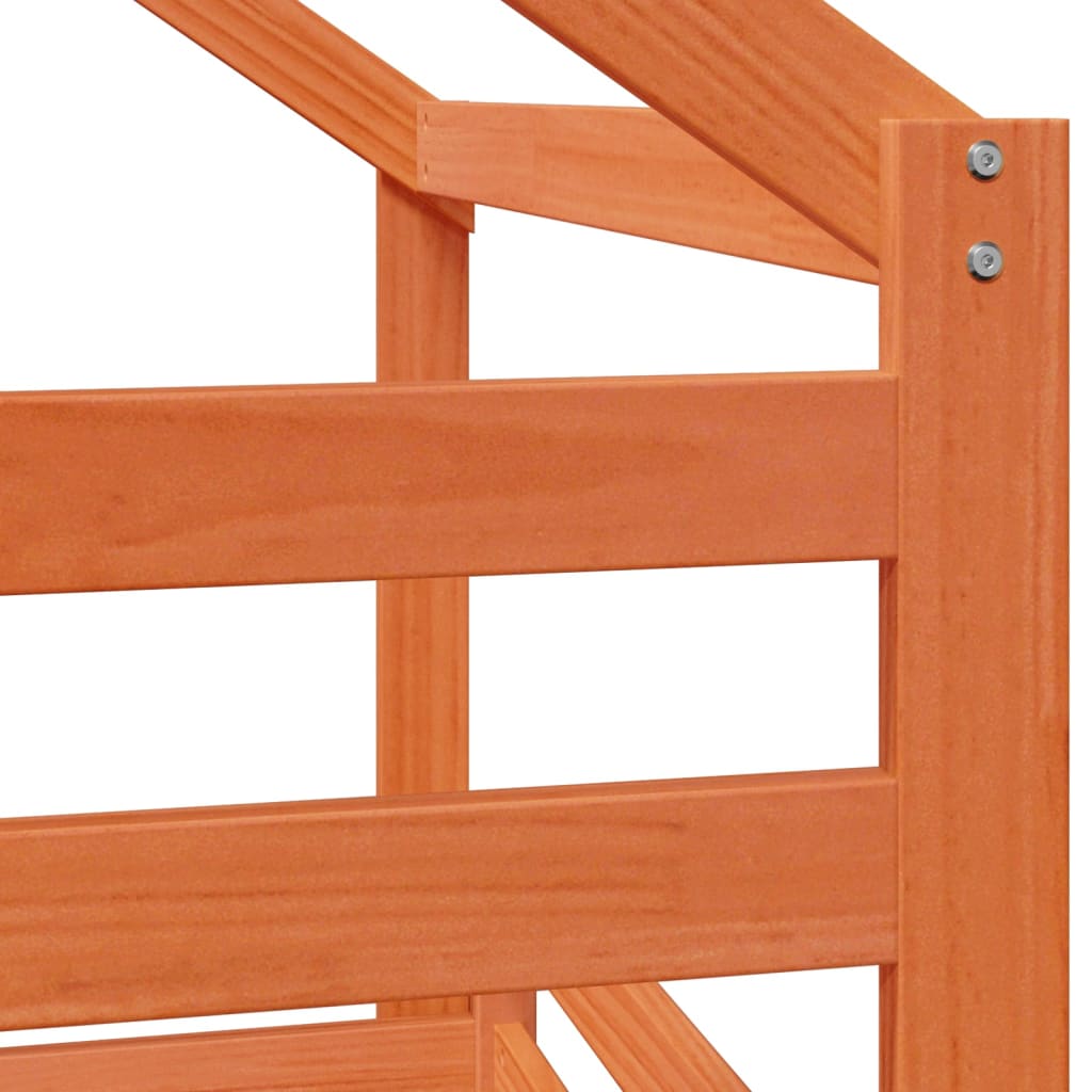 Bunk Bed without Mattress Wax Brown 90x190 cm Single Solid Wood Pine