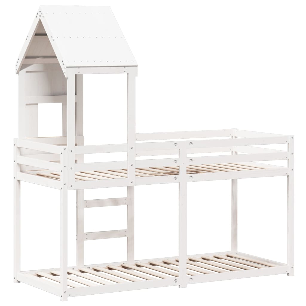 vidaXL Bunk Bed without Mattress White 90x200 cm Solid Wood Pine