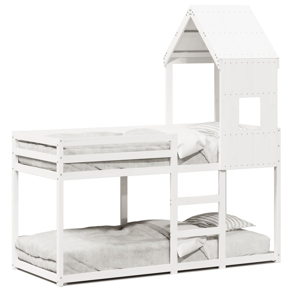 vidaXL Bunk Bed without Mattress White 90x200 cm Solid Wood Pine