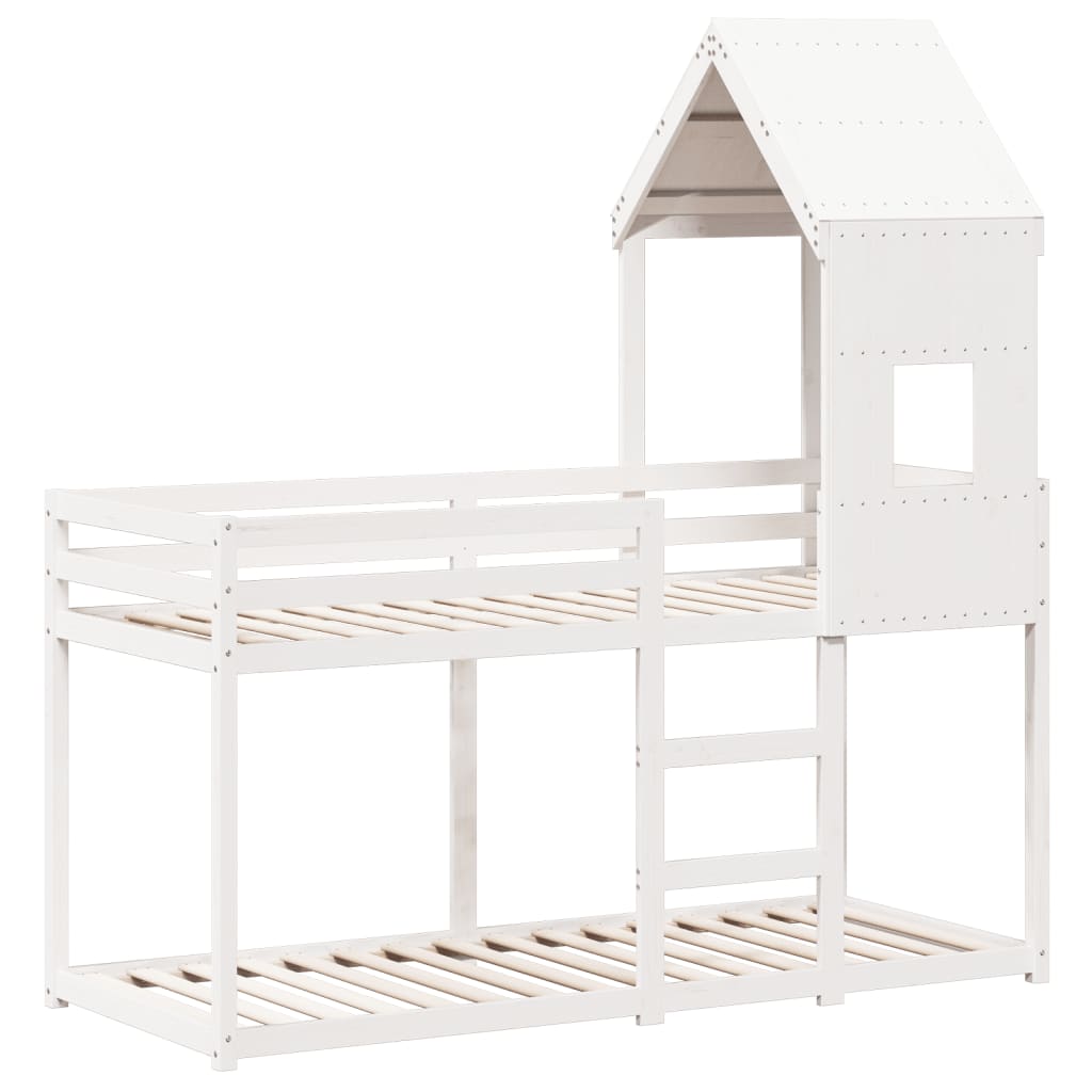 vidaXL Bunk Bed without Mattress White 90x200 cm Solid Wood Pine