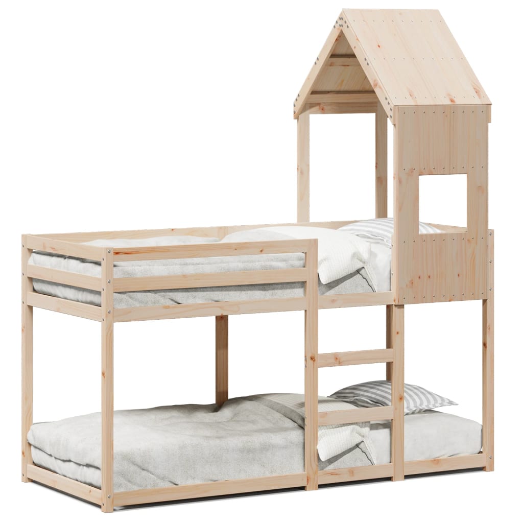 vidaXL Bunk Bed without Mattress 90x190 cm Single Solid Wood Pine