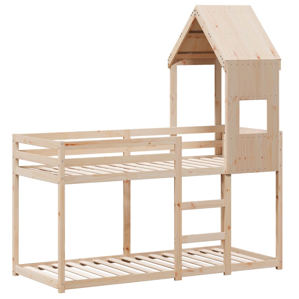 vidaXL Bunk Bed without Mattress 90x190 cm Single Solid Wood Pine