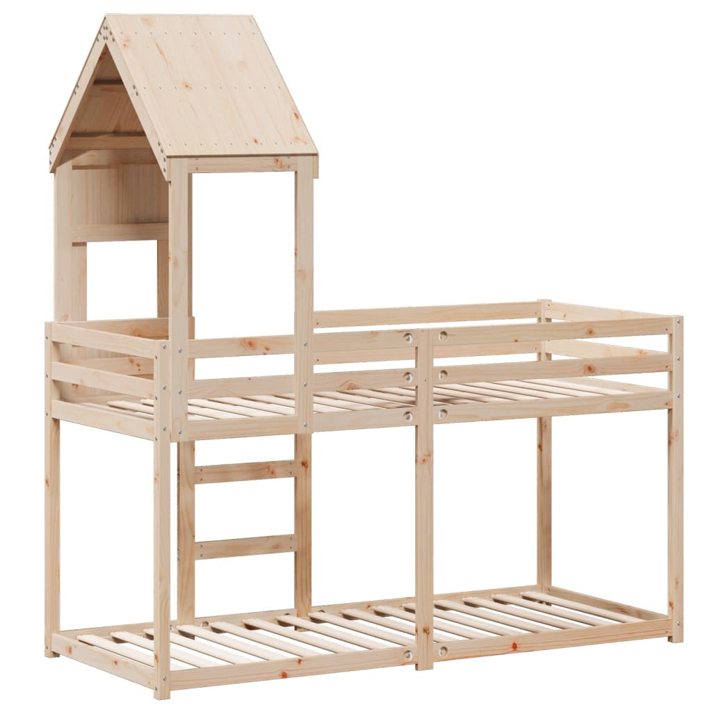 vidaXL Bunk Bed without Mattress 90x190 cm Single Solid Wood Pine