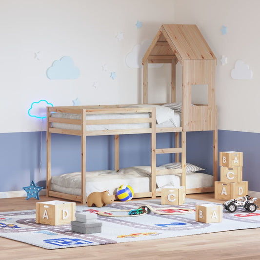 vidaXL Bunk Bed without Mattress 90x190 cm Single Solid Wood Pine