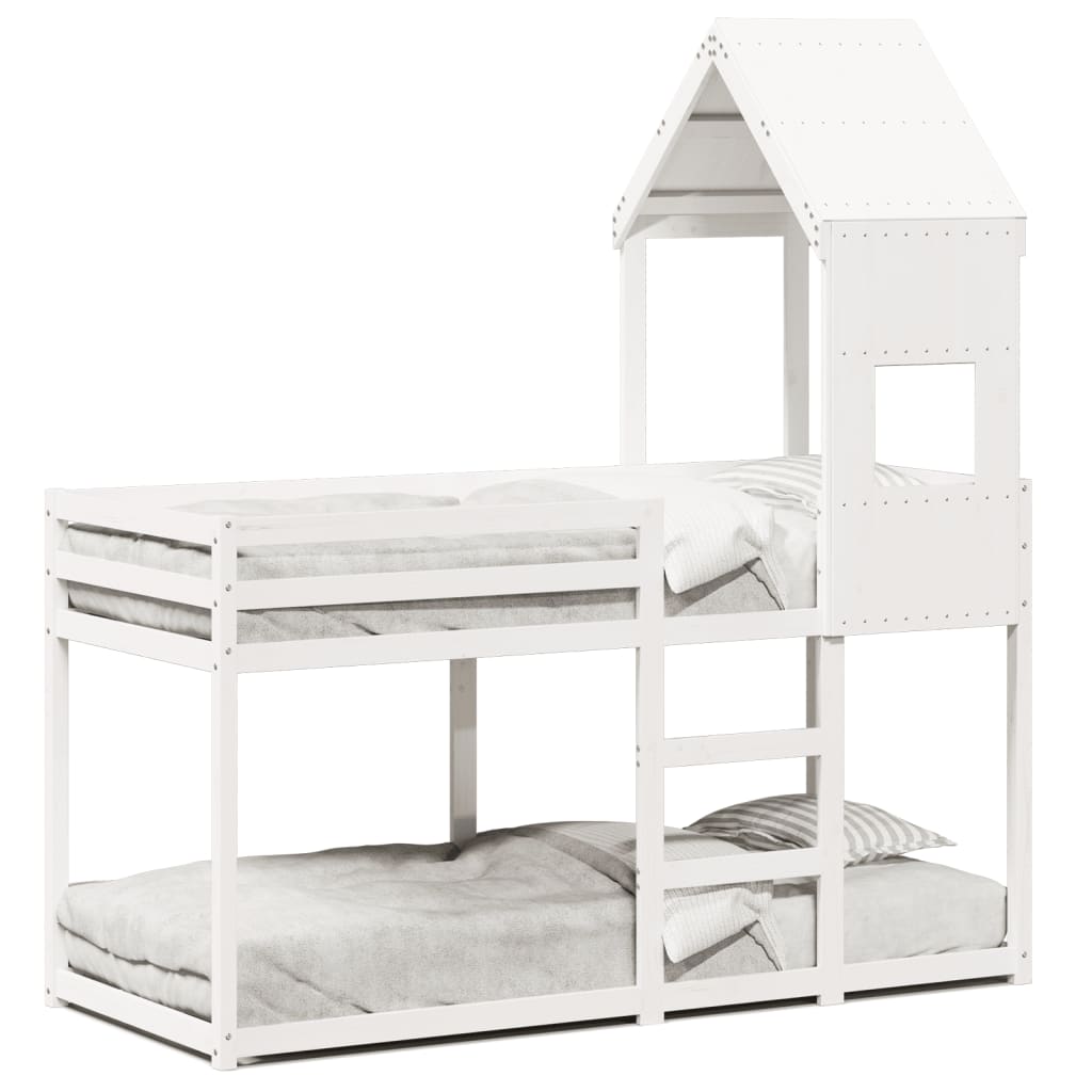 vidaXL Bunk Bed without Mattress White 90x190 cm Single Solid Wood Pine