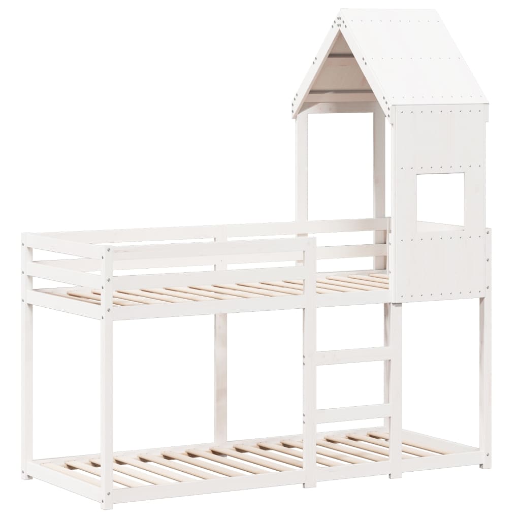 vidaXL Bunk Bed without Mattress White 90x190 cm Single Solid Wood Pine