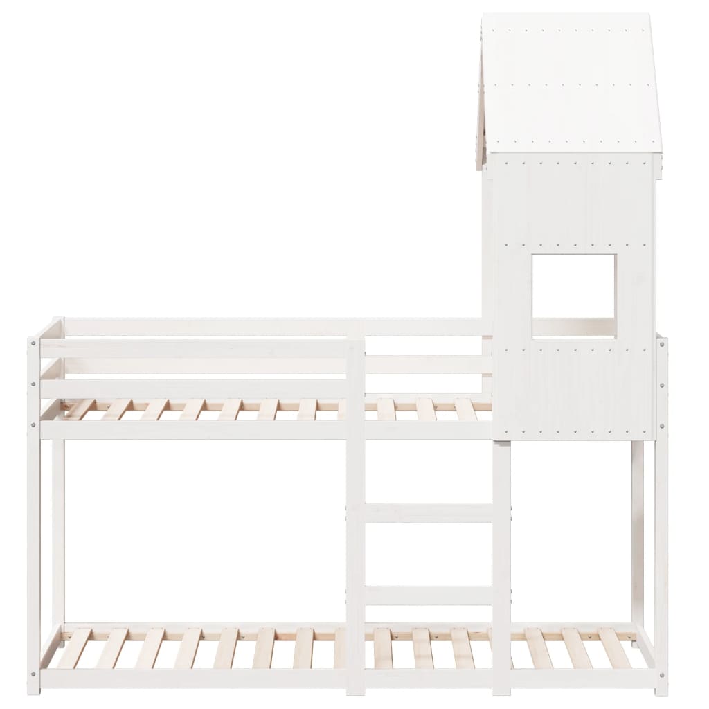 vidaXL Bunk Bed without Mattress White 90x190 cm Single Solid Wood Pine