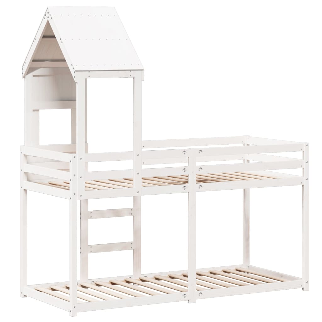 vidaXL Bunk Bed without Mattress White 90x190 cm Single Solid Wood Pine