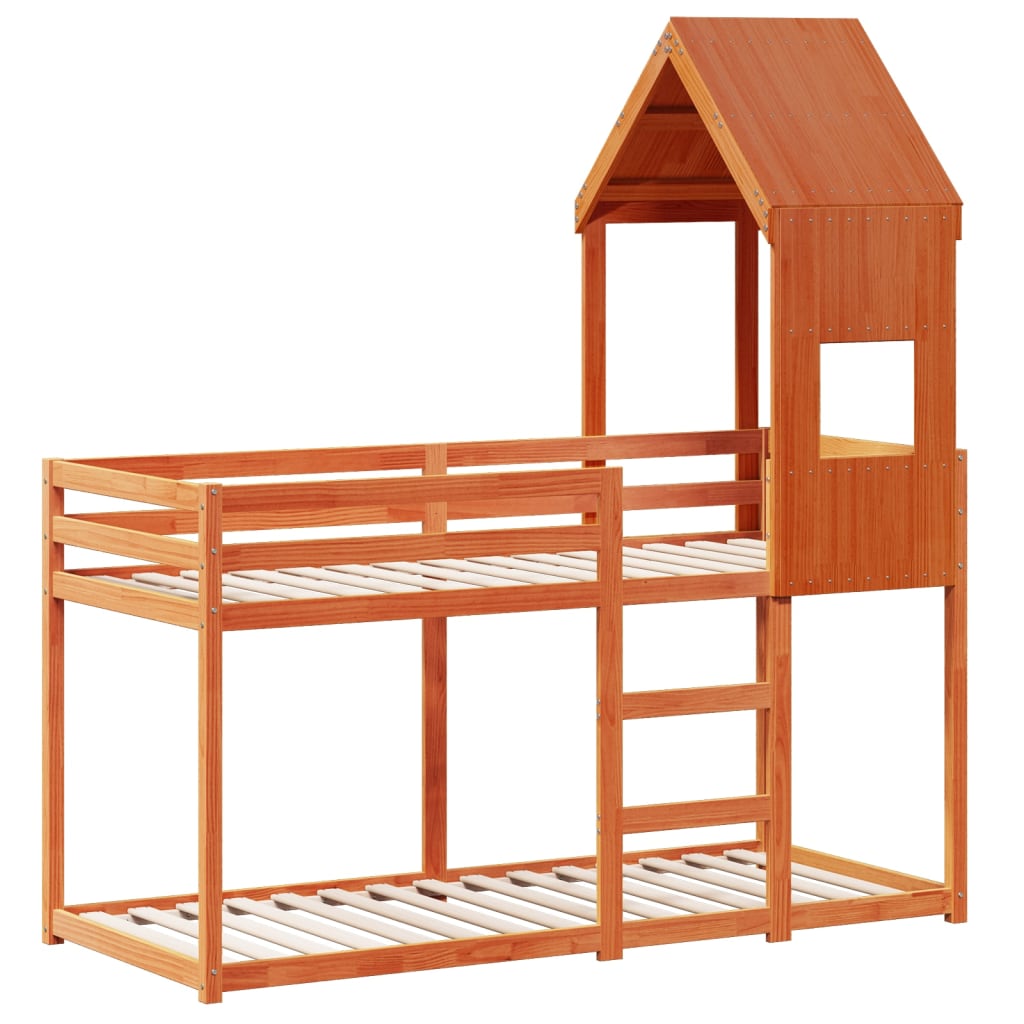 Bunk Bed without Mattress Wax Brown 90x190 cm Single Solid Wood Pine