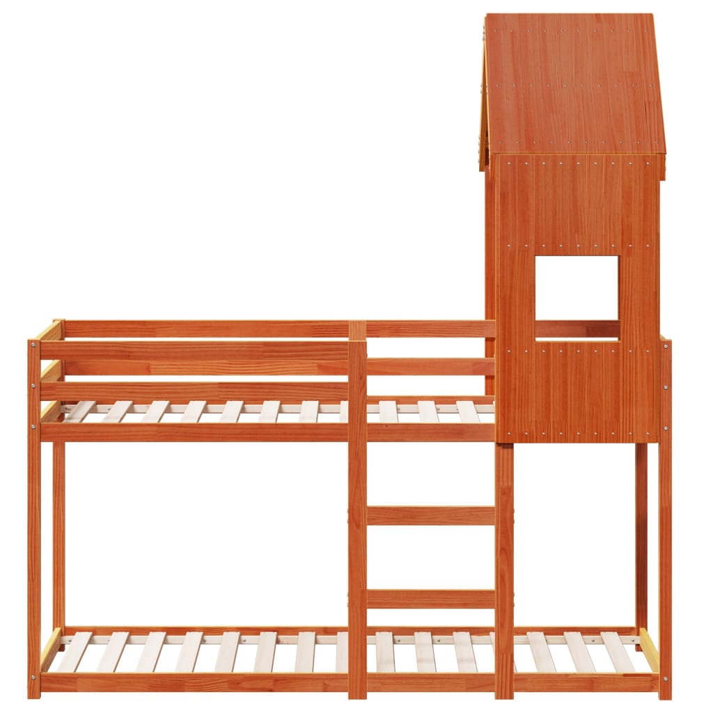 Bunk Bed without Mattress Wax Brown 90x190 cm Single Solid Wood Pine