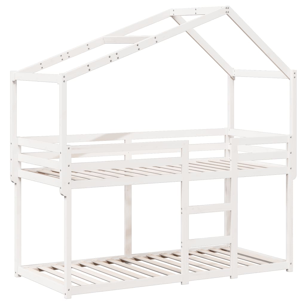 vidaXL Bunk Bed without Mattress White 90x200 cm Solid Wood Pine