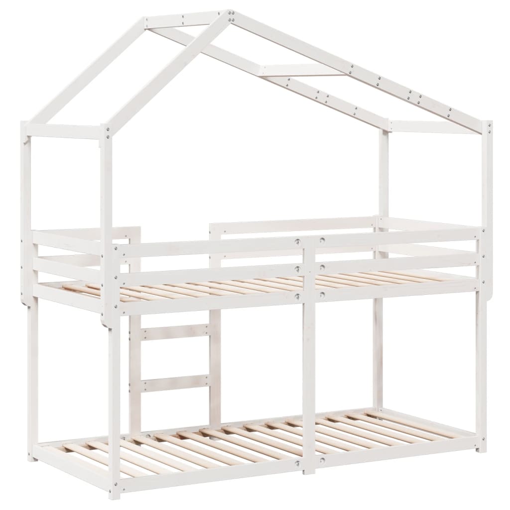 vidaXL Bunk Bed without Mattress White 90x200 cm Solid Wood Pine