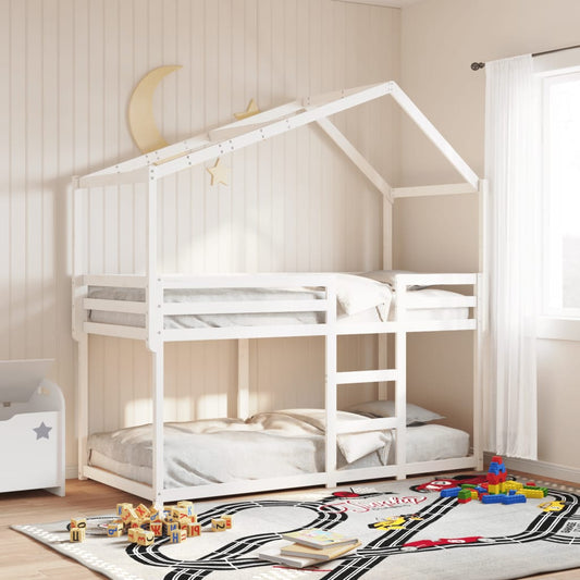 vidaXL Bunk Bed without Mattress White 90x200 cm Solid Wood Pine