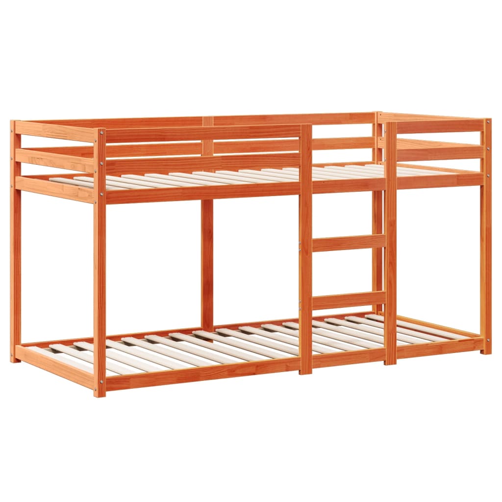 Bunk Bed without Mattress Wax Brown 90x200 cm Solid Wood Pine