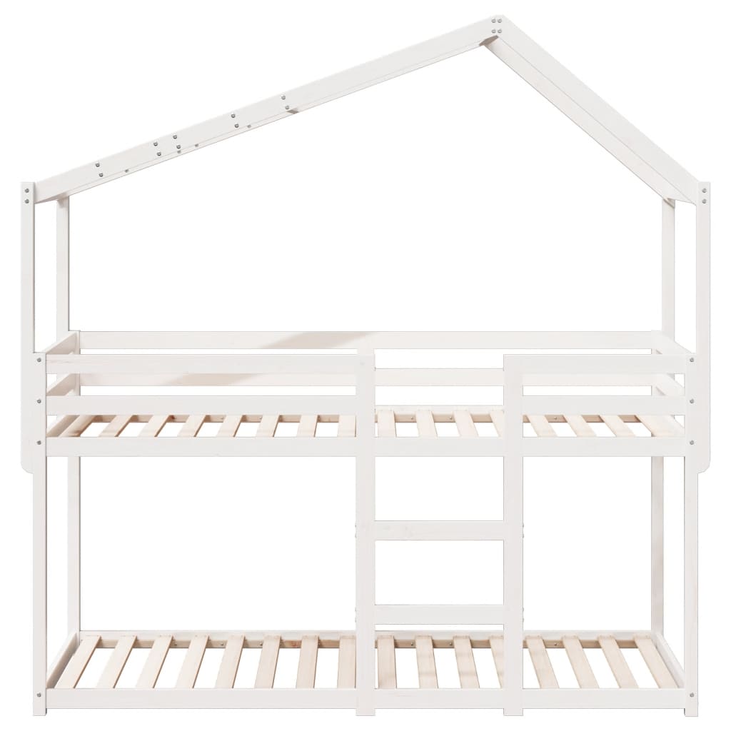 Bunk Bed without Mattress White 90x200 cm Solid Wood Pine