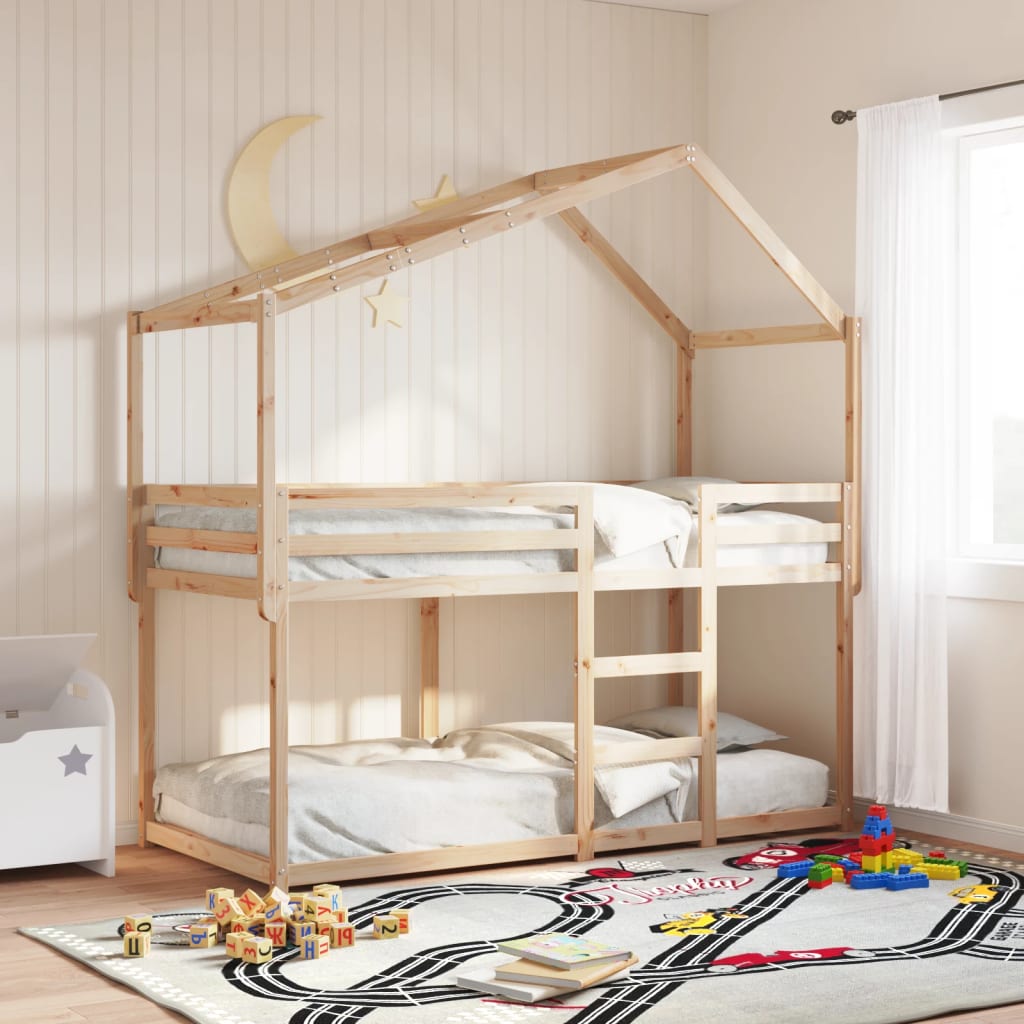 vidaXL Bunk Bed without Mattress 90x190 cm Single Solid Wood Pine